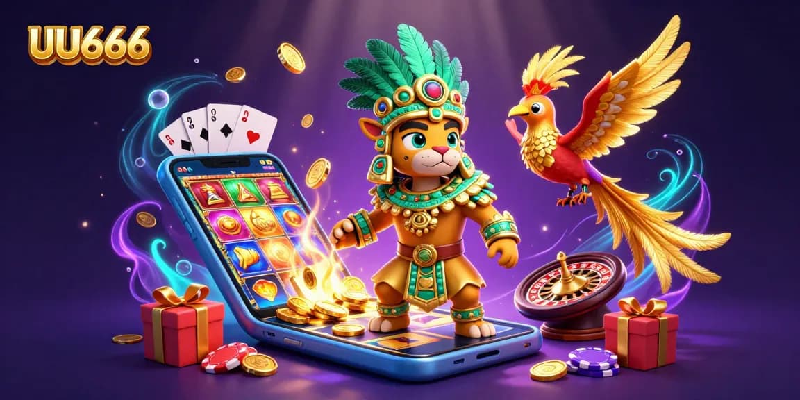 Experience the thrill of gaming with UU666's vibrant 3D casino scene featuring dynamic elements!