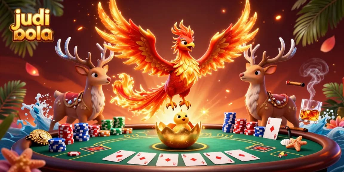 Experience thrilling judi bola action with vibrant gaming elements in this 3D illustration.