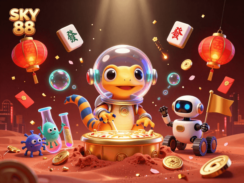 Engage with SKY 88 by exploring a colorful Martian casino adventure filled with animated fun!