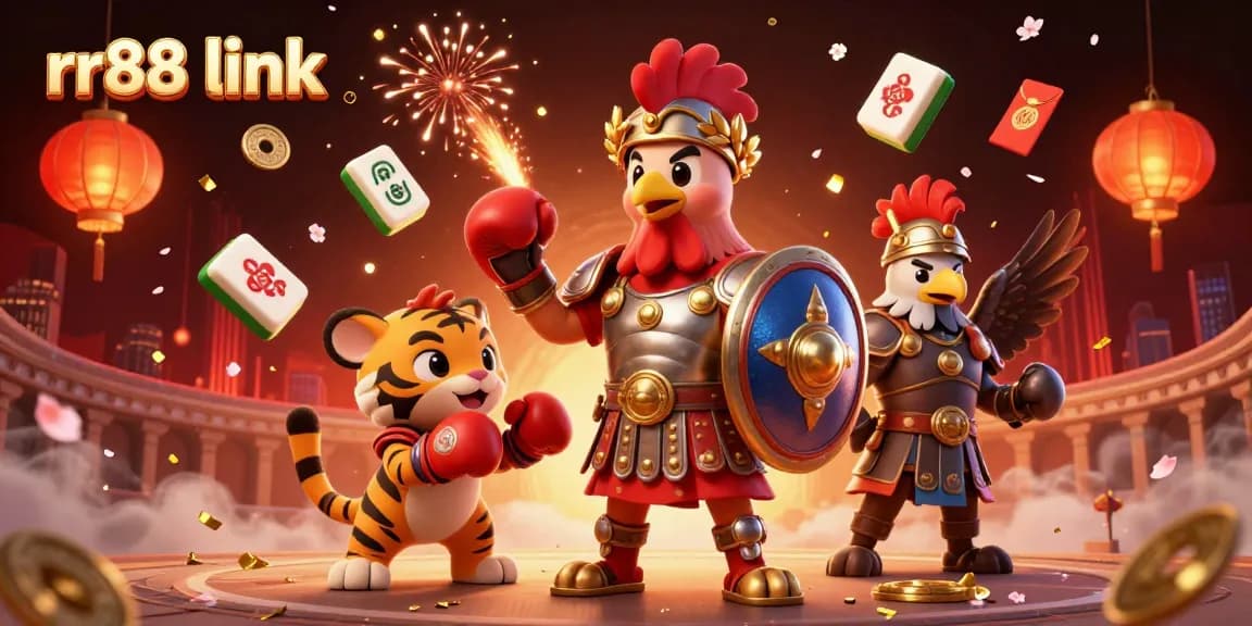 Experience thrilling action with rr88 link in this vibrant casino-themed digital illustration.