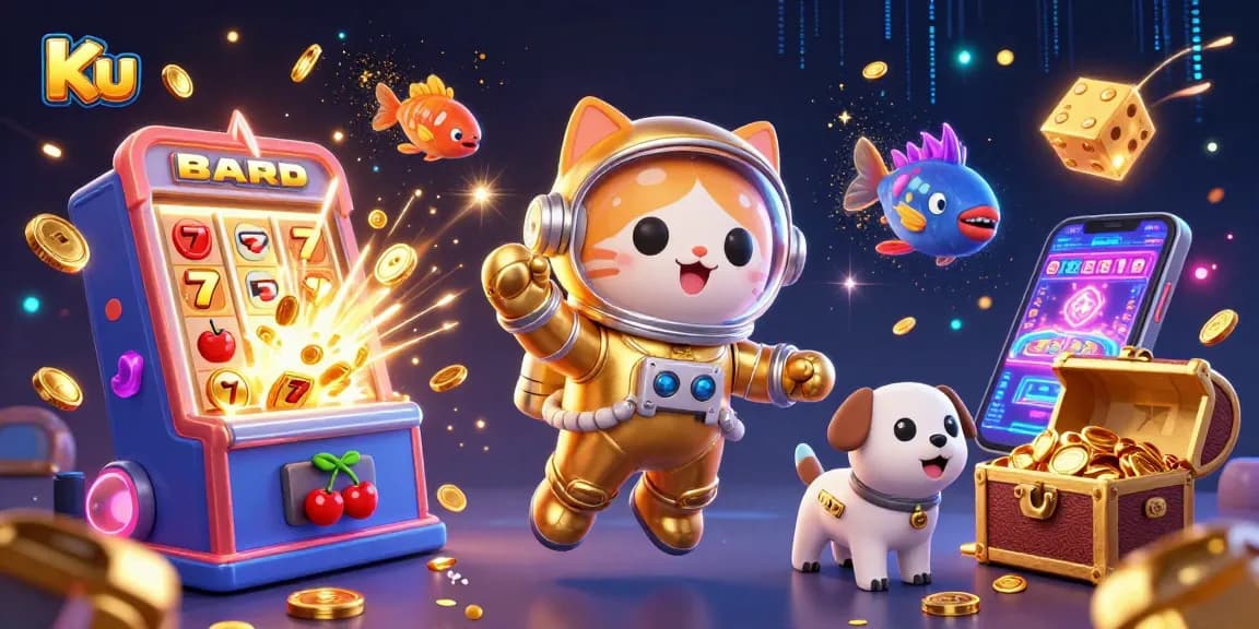 Win big with Ku's exciting casino gameplay featuring vibrant characters and stunning visuals.
