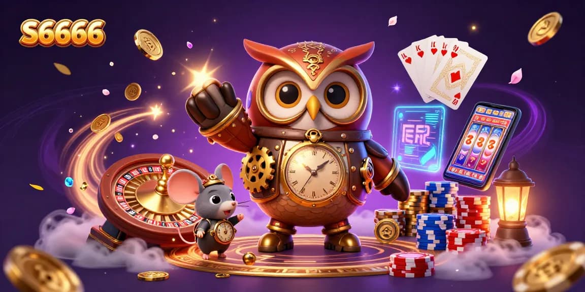 Engage with S6666 and discover the magic of online casinos in a colorful 3D illustration.