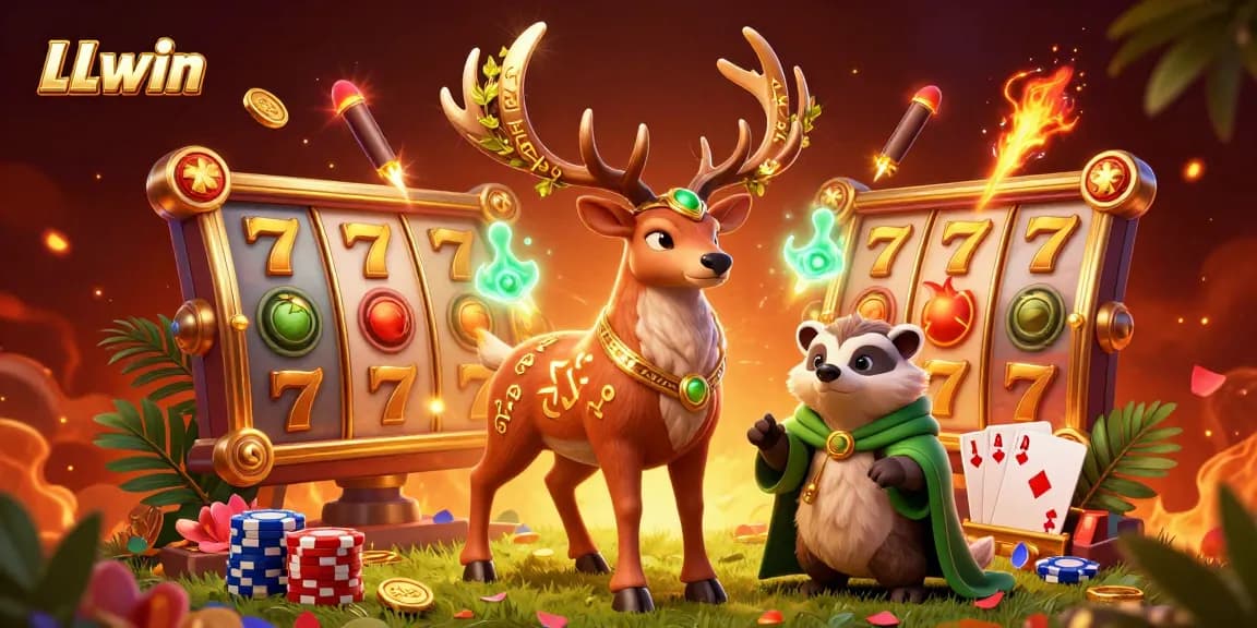 Experience the thrilling world of LLwin with captivating characters in a vibrant casino scene.