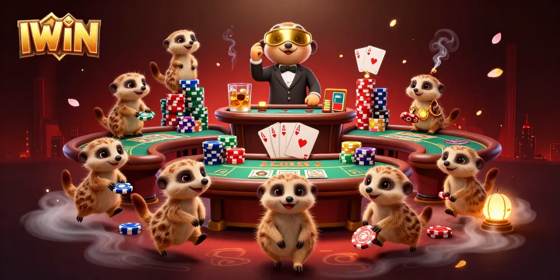 Experience the thrill of IWIN casino gameplay with a playful meerkat scene full of action.