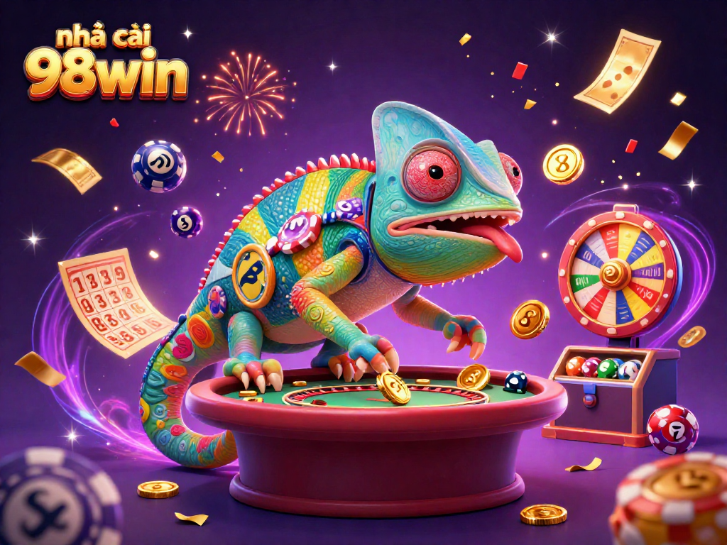 Engage in thrilling games at nhà cái 98win with vibrant illustrations and casino excitement.