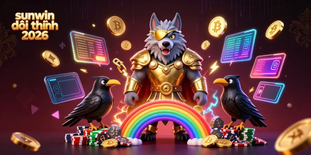Experience the excitement of sunwin đổi thưởng 2026 with 3D cartoon characters and vibrant casino elements