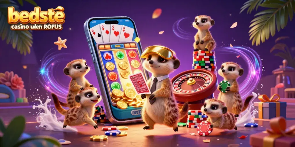 Play exciting games at the beste casino uden ROFUS with our meerkat dealers and colorful slot machines.