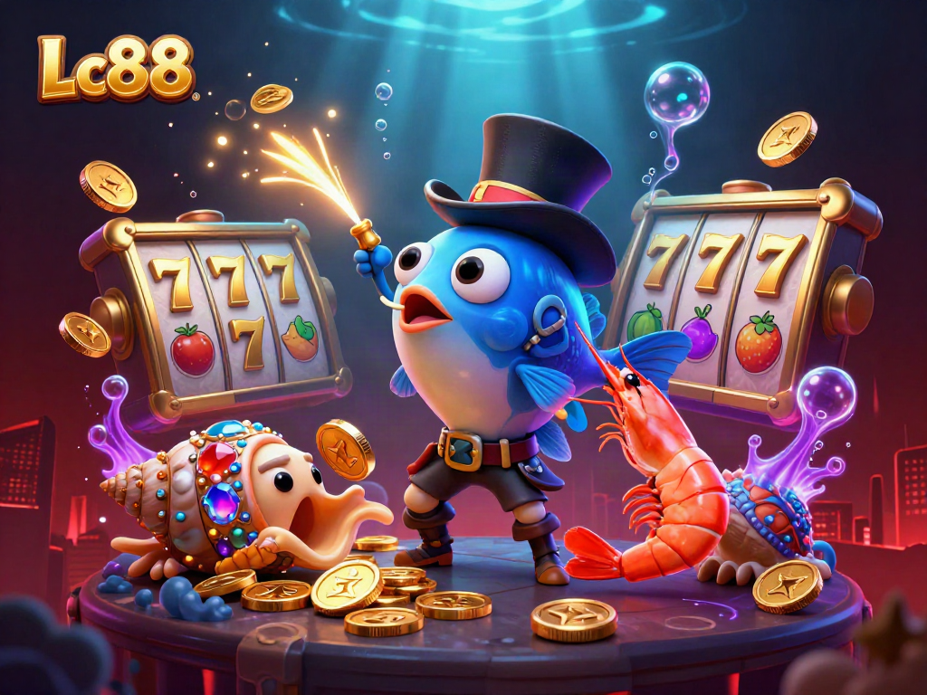 Engage with vibrant Lc88 slots amidst a treasure-filled underwater adventure featuring unique characters.