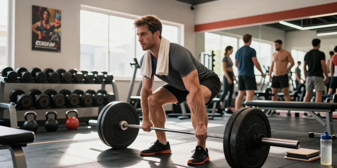 Fokussierter Athlet hebt Gewichte in einem modernen Fitnessstudio im Anabolika Shop Deutschland und zeigt Engagement für den Muskelaufbau.