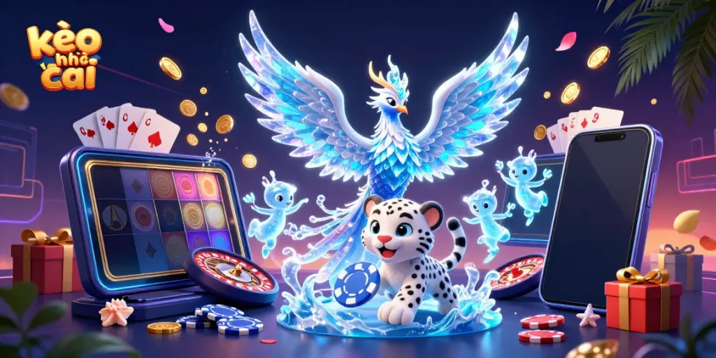 Experience kèo nhà cái in an engaging 3D scene with vibrant gambling themes and dynamic characters.
