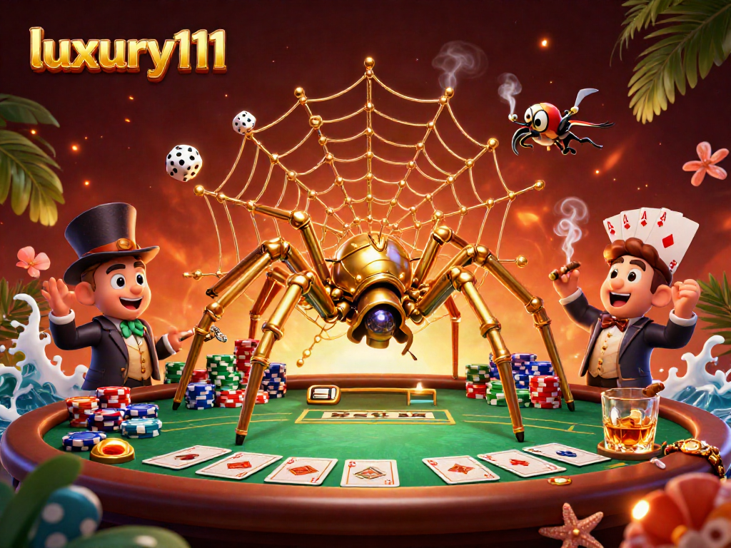 Experience the excitement of luxury111 with a vibrant steampunk casino scene full of dynamic elements.