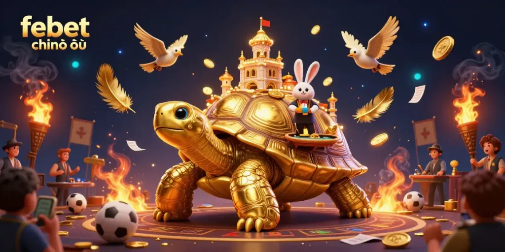 Experience thrilling gambling with febet chính thức, featuring a vibrant casino scene.