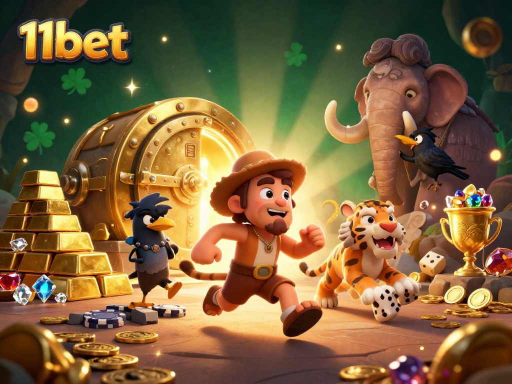 Join the fun at 11bet with a cartoonish prehistoric casino featuring ancient games and treasure!