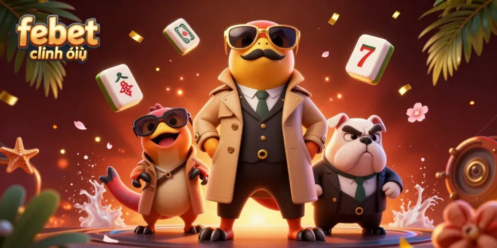 Experience the thrill of febet chính thức with playful raptors sneaking into a casino.