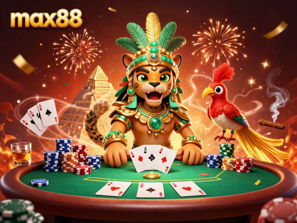 Experience winning moments at max88 with dynamic casino gameplay, including poker elements and vibrant visuals.
