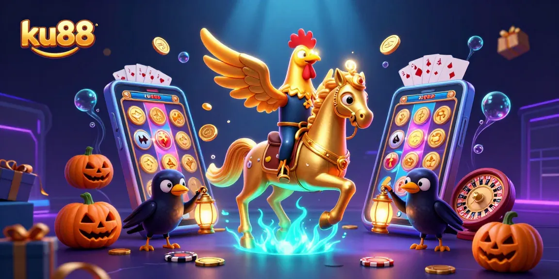 Join the adventure at ku88 with a golden rooster in a thrilling casino scene.