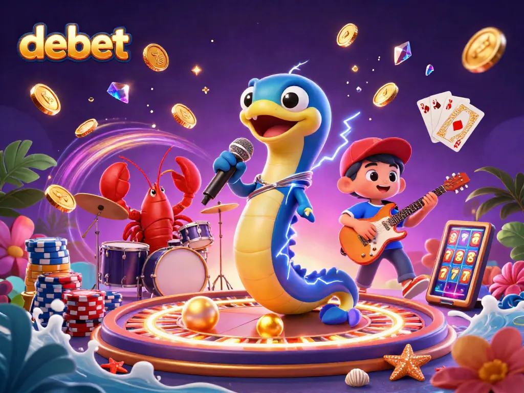 Experience high-energy gameplay with debet at an underwater casino stage showcasing vibrant characters and thrilling elements.