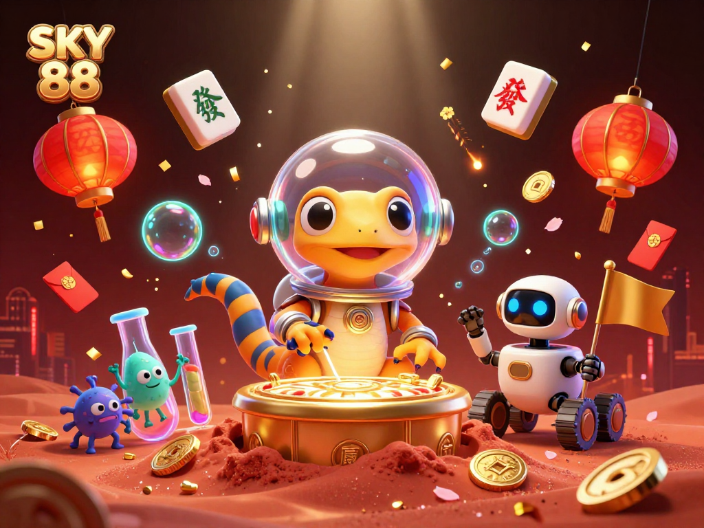 Engage with SKY 88 by exploring a colorful Martian casino adventure filled with animated fun!