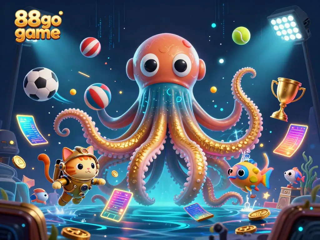 Engage with the thrilling 88go game as you join a colossal kraken, diving cat, and dynamic sports elements.