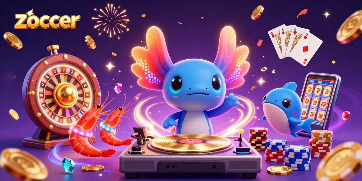 Engage in zoccer with energetic underwater casino vibes featuring unique characters and vibrant game elements.