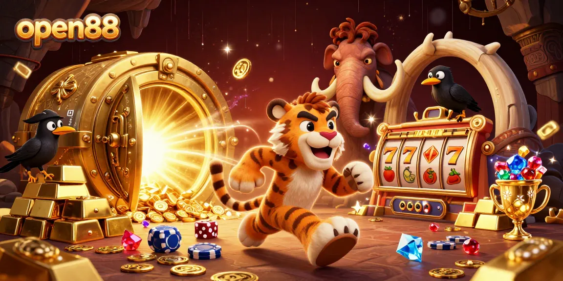 Experience the vibrant excitement of open88 with 3D cavemen running a prehistoric casino.