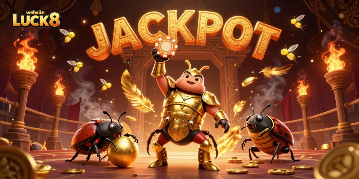 Engage in thrilling gameplay at the website LUCK8, featuring a vibrant 3D casino scene.