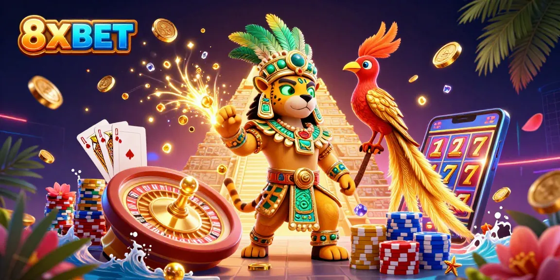 Experience exciting wins with 8XBET's dynamic gaming scene featuring a stunning Mayan theme.