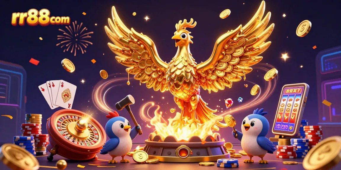 Experience thrilling gameplay at rr88com with stunning visuals of the molten phoenix and exciting casino elements.