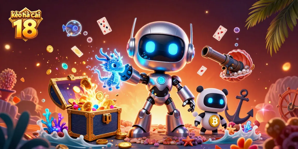 Bet on the exciting kèo nhà cái 18 with a vibrant 3D cyberpunk scene full of interactive gaming elements.