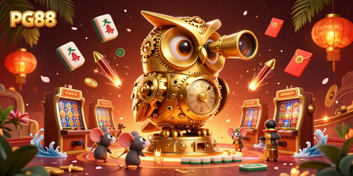 Experience the excitement at PG88 Casino with a dynamic 3D illustration of golden characters and vibrant gaming elements.