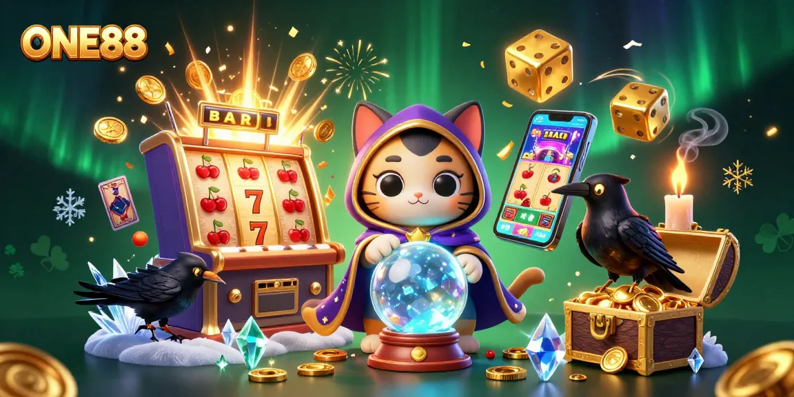 ONE88 offers thrilling gameplay with a vibrant slot machine and mystical characters.