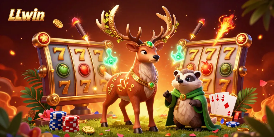 Experience the thrilling world of LLwin with captivating characters in a vibrant casino scene.
