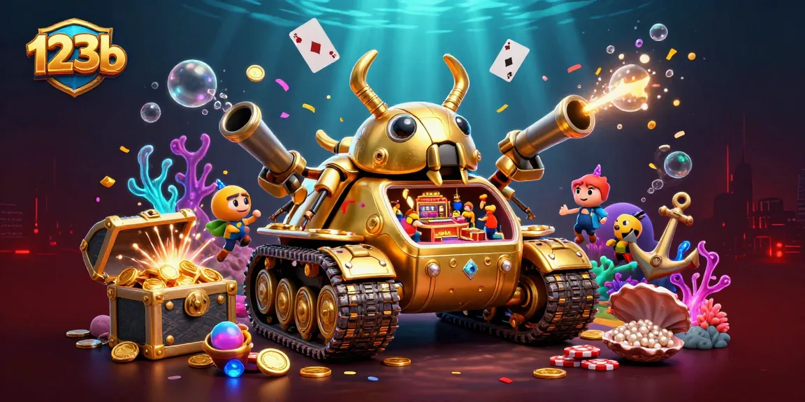 Experience the thrill of winning with 123b's captivating casino tank scene, featuring vibrant treasures and energetic gameplay.